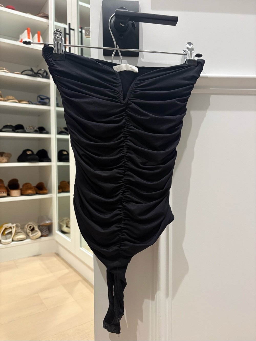 Women’s Zara black ruched tube top bodysuit size small